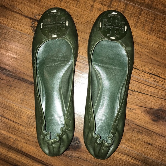 Tory Burch Shoes - Tory Burch Reva Flat Green